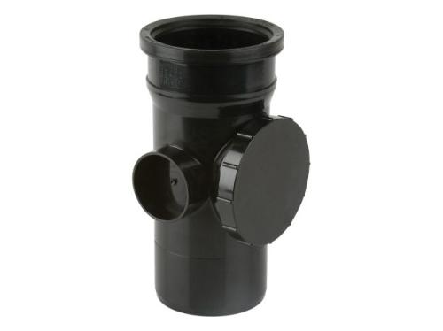 110mm Soil Single Socket Access Pipe Black