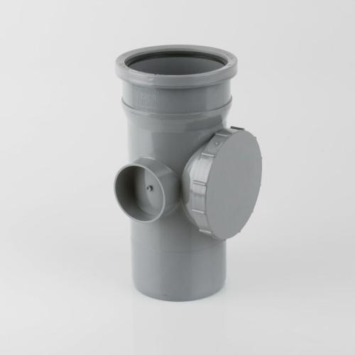 110mm Soil Single Socket Access Pipe Grey