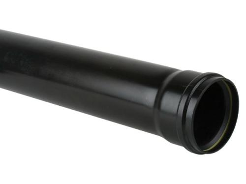 110mm Soil Pipe Single Socket En1329 2.5M Length Black