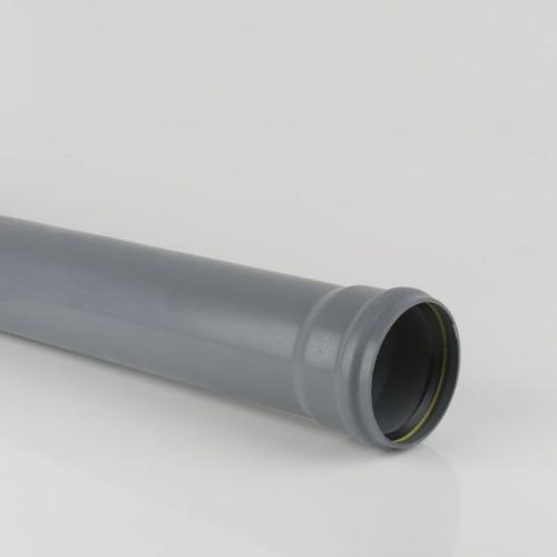 110mm Soil Pipe Single Socket En1329 3M Length Grey