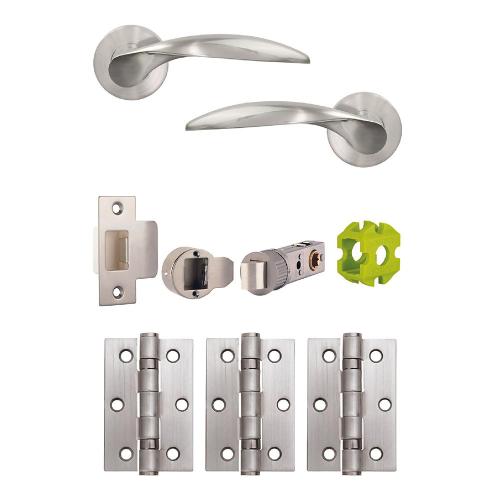 Union Satin Chrome Plated Cresta Door Pack (Mech 57mm) - Jigtech - Boxed (SCP)
