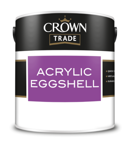 Crown Trade Acrylic Eggshell White 2.5ltr