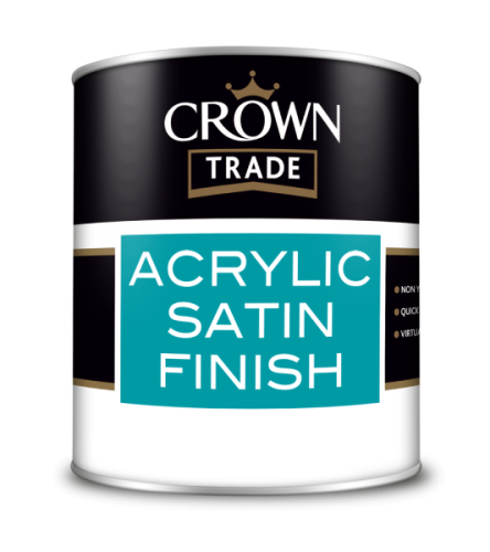 Crown Trade Acrylic Satin White 1Ltr