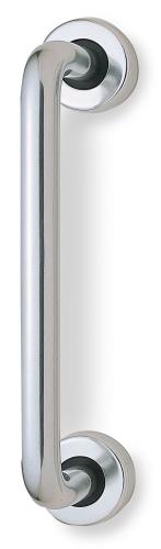 PAA 229mm Round Bar Pull Handle on 19mm Dia. Rose (P/P)