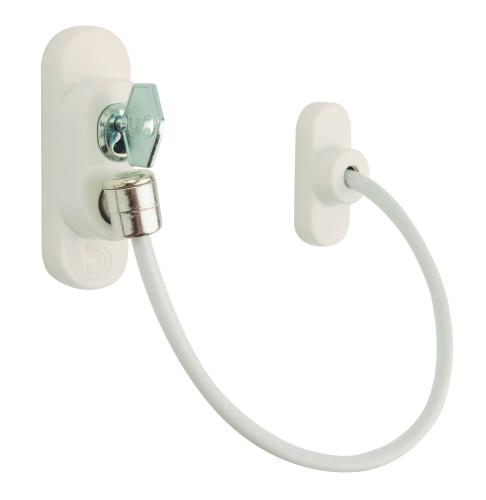 White Door & Window Safety Restrictor - Clam