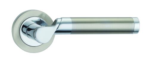 Fortessa Olympia Satin Nickel/Polished Chrome Lever On Rose Handle