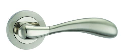 Fortessa Maya Satin Nickel/Nickel Polish Lever On Rose Handle