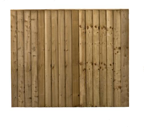 JGF Sturdy Green Pressure Treated Feather Edge Fully Framed Fence Panel 6x5.5ft (Responsibly Sourced)