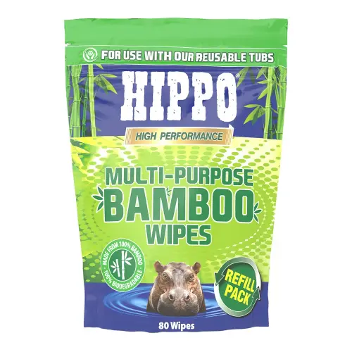 Hippo All Purpose Bamboo Wipes 80pk Refill Pack