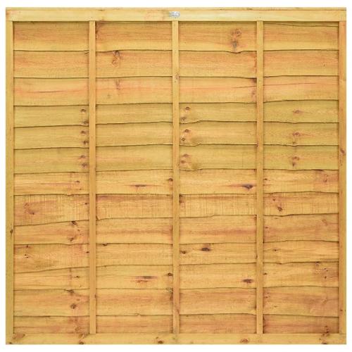 Sturdy Fully Framed Lap Fence Panel - 6 x 6ft Gold