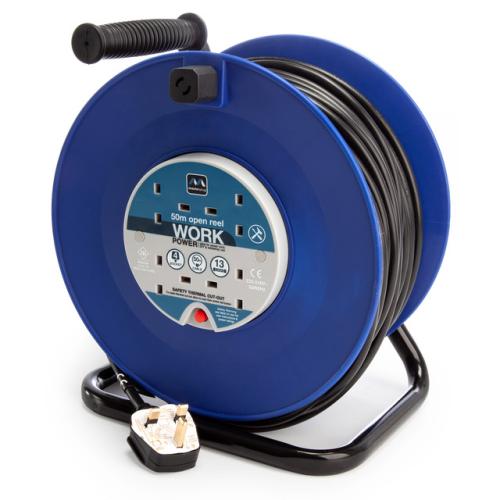 Masterplug 4 Gang Cable Reel Blue 50 Metres (240V)
