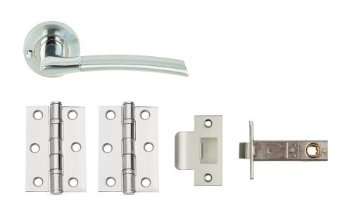 PLUS' Boxed Door Pack - cw Dual Finish Handles, 3" 2BB Hinges, Latch