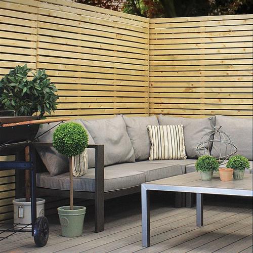 JGF Designer Screen Redwood Single Slatted Pressure Treated Panel 1828x1828mm approx