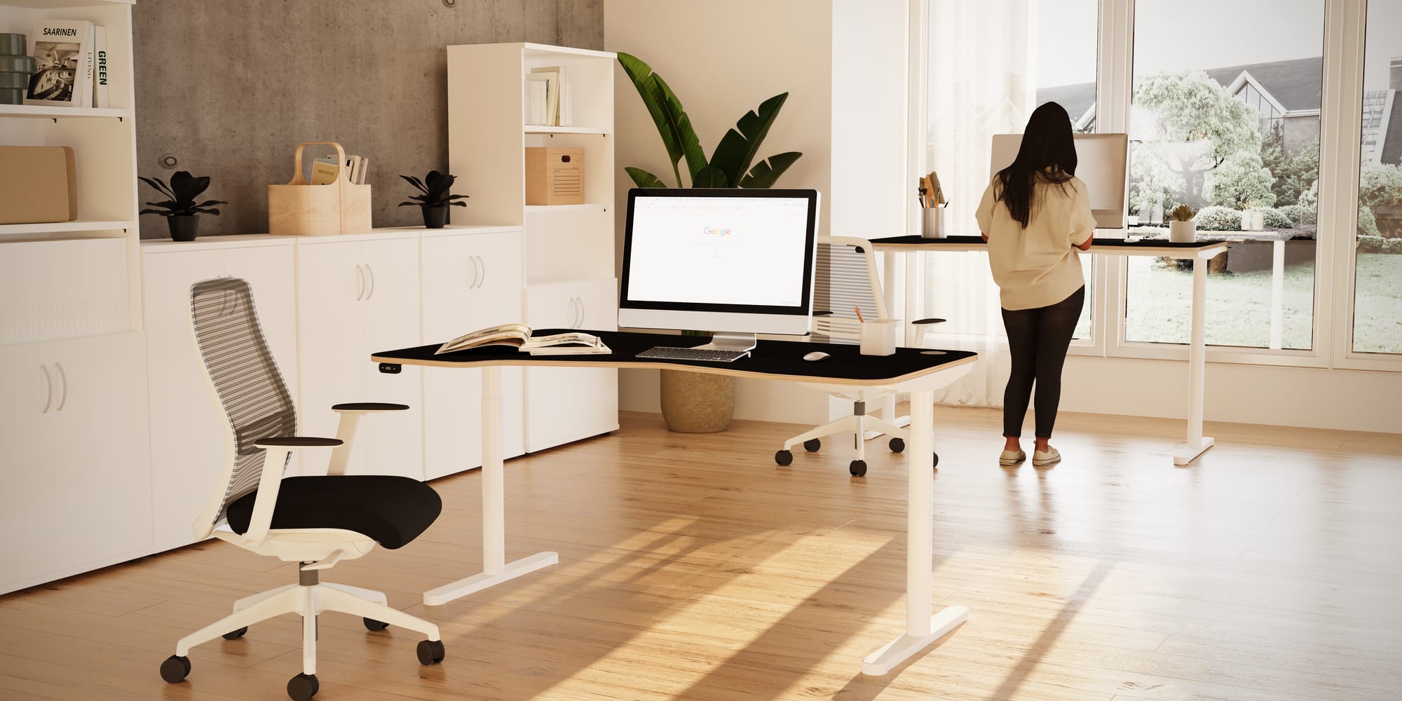 Lifestyle scene. Select items using the numbered pins or the list.