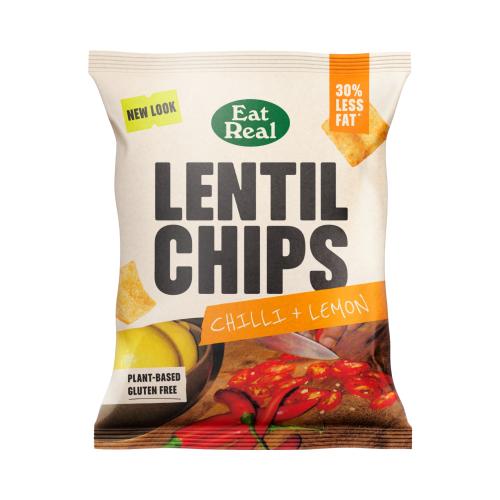 Eat Real Grab Bag Lentil Chips - Chilli & Lemon (18x40g)