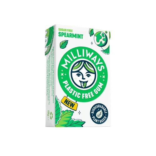 Milliways Plastic Free Chewing Gum - Spearmint (12x10pc)