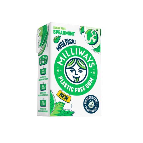 Milliways Plastic Free Chewing Gum - Spearmint Megapack (10x30pc)