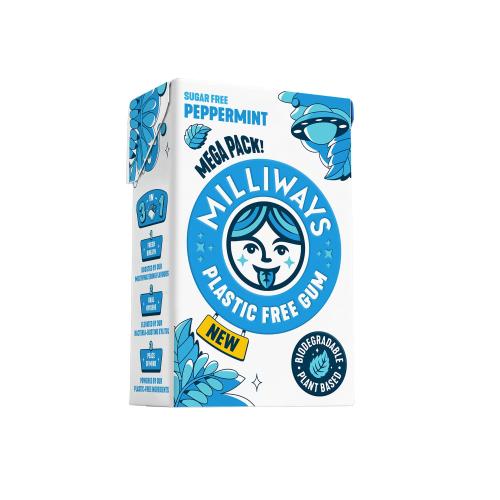 Milliways Plastic Free Chewing Gum - Peppermint Megapack (10x30pc)