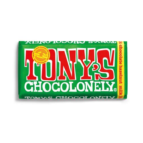 Tony's Chocolonely Bar - Milk Chocolate and Hazelnut (15x180g)