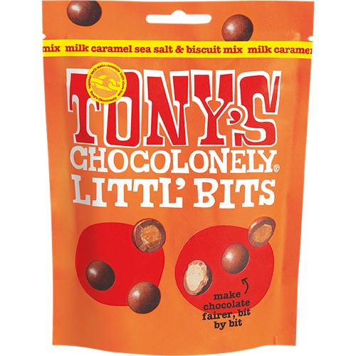 Tony's Chocolonely Littl' Bits - Milk Caramel Sea Salt Biscuit Mix (8x100g)