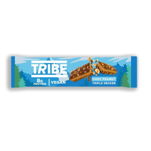 Tribe Triple Decker - Dark Chocolate & Peanut Butter (12x40g)