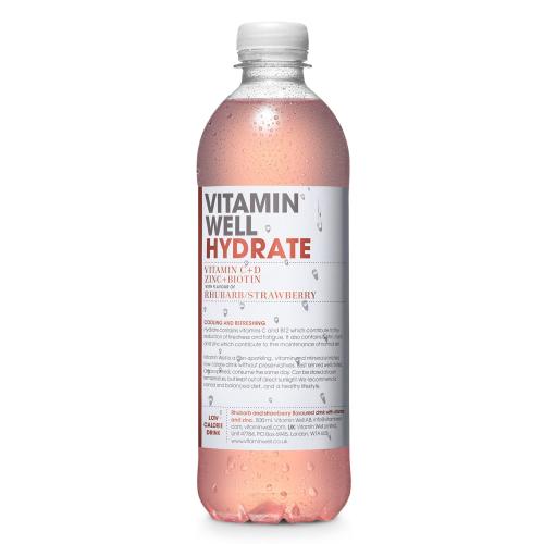 Vitamin Well Vitamin Water - Hydrate Rhubarb and Strawberry (12x500ml)