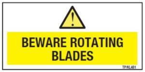 TP.481 Beware Rotating Blades Stickers - Pack 50