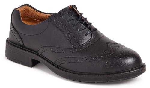 Black Leather Brogue Safety Shoe