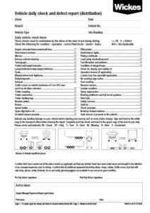 Vehicle Daily Check & Defect Report Pad - Each
