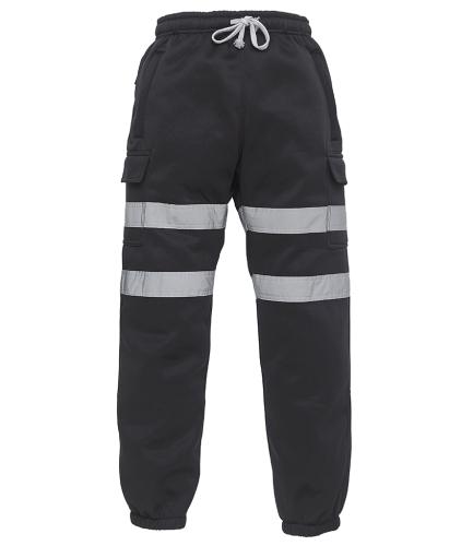 Yoko Black Jogger Pants With Reflective Strips