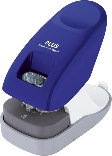 B00UKZYBBE Plus Japan, Staple-Free Stapler Desktop Model Blue, 10 Sheet Capacity, 1 Piece Pack