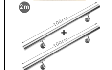 Monzana Stainless Steel Handrail V2A Railing Stair Rail 200cm