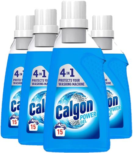 Calgon 4-in-1 Washing Machine Cleaner and Water Softener Gel 750 ml, Pack of 4,