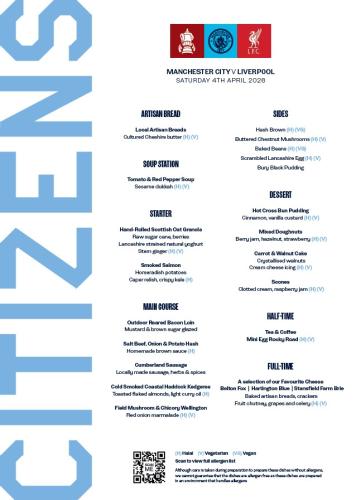 MCFC Citizens Bar Menus - Pack of 50