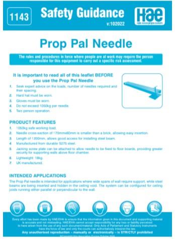 TP.1143 Prop Pal Needle System Leaflet -Pack of 50