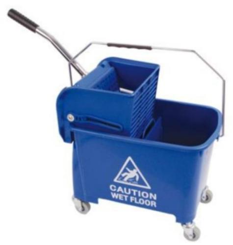 Jangro Microspeedy Flat Mop Bucket / Wringer System - Blue