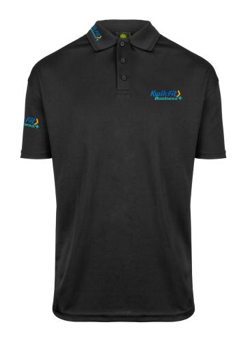 Kwik Fit Business Plus Unisex Black Polo Shirt With Embroidered Logo