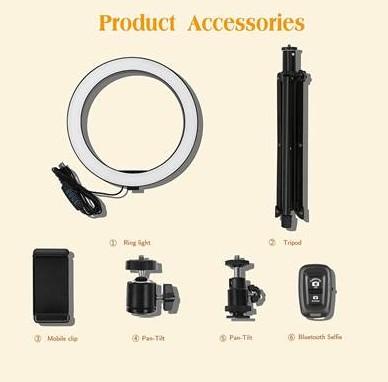 10" Ring Light with Tall Tripod Stand & Phone Holder