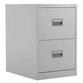 -TC Steel 2 Drawer Filing Cabinet Grey