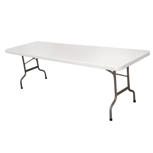 Bolero Rectangular Centre Folding Table White 8ft