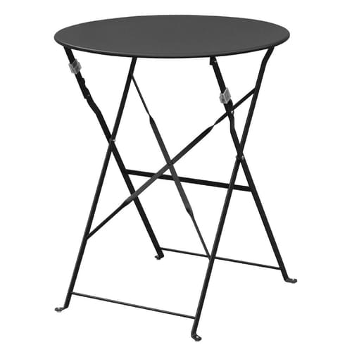 Bolero Perth Pavement Style Round Table Black 600mm