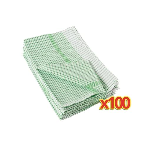 Vogue Wonderdry Tea Towels Green Bulk Buy Bundle (100 Pack)