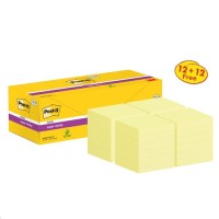 Post-it Super Sticky Notes 76x76mm 90 Sheets Canary Yellow VALUE PACK 12 + 12 FREE (Pack of 24) 654S