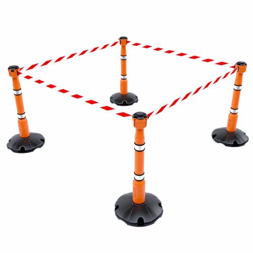 Safety Barrier System | Fully equipped Skipper Orange Unicart ( x6 ) - Best Price Skipper Retractable Unit's and Accessories. UK