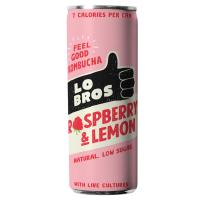 Lo Bros Kombucha - Low Sugar Raspberry and Lemon (12x250ml)