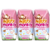 Happy Monkey Multipack Milkshake - Strawberry (10x3x200ml)