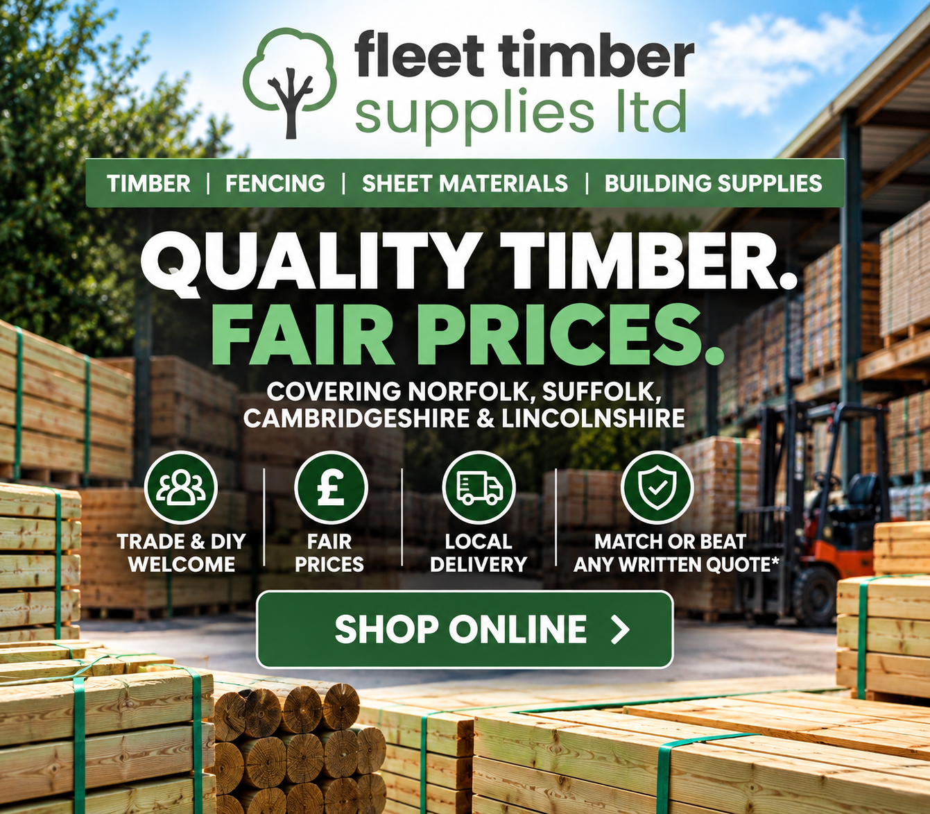 Fleet Timber Supplies - Timber, Fencing & Sheet Materials
