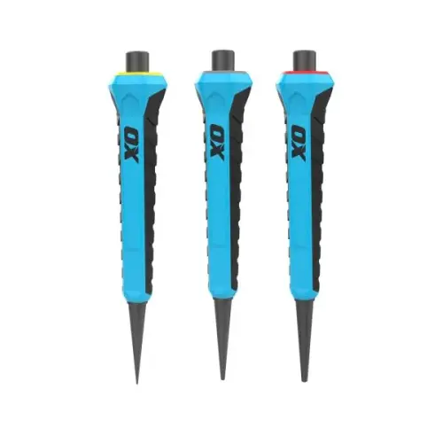 OX Pro Nail Punch w Grip 3pack - 0.8, 1.6, 2.4mmm