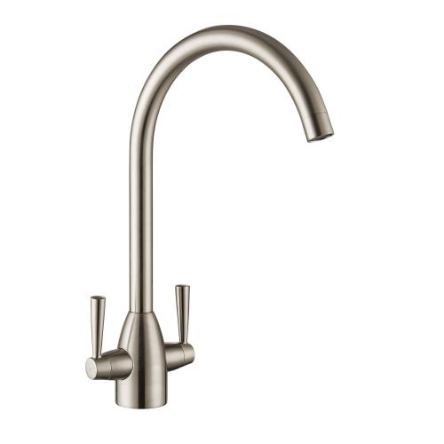 FORTUNE TWIN LEVER KITCHEN SINK MIXER BRUSHED NICKEL (8)