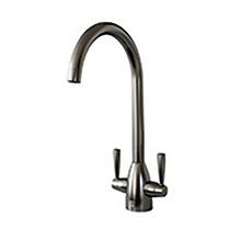 FORTUNE TWIN LEVER KITCHEN SINK MIXER GUN METAL (8)